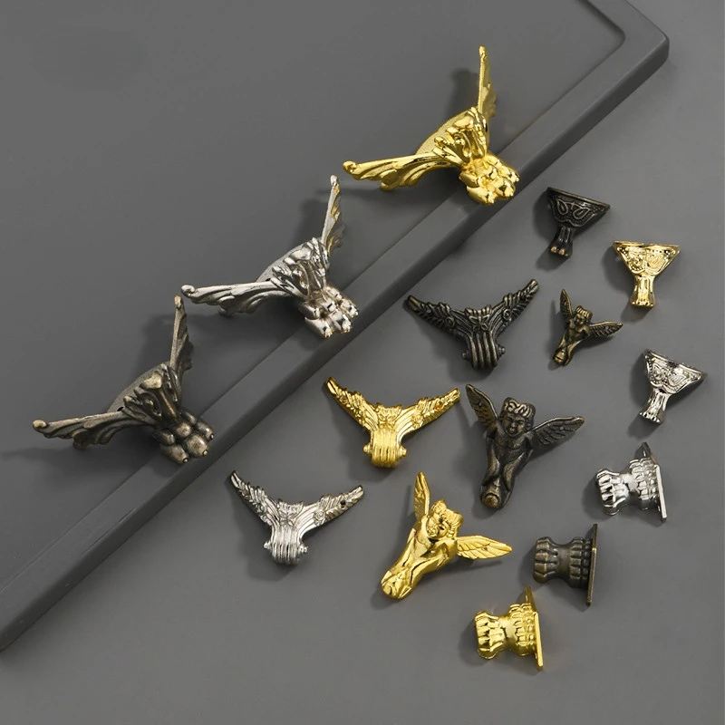 Furniture Hardware For Legs - 8pcs Antique Corner Brackets Zinc Alloy