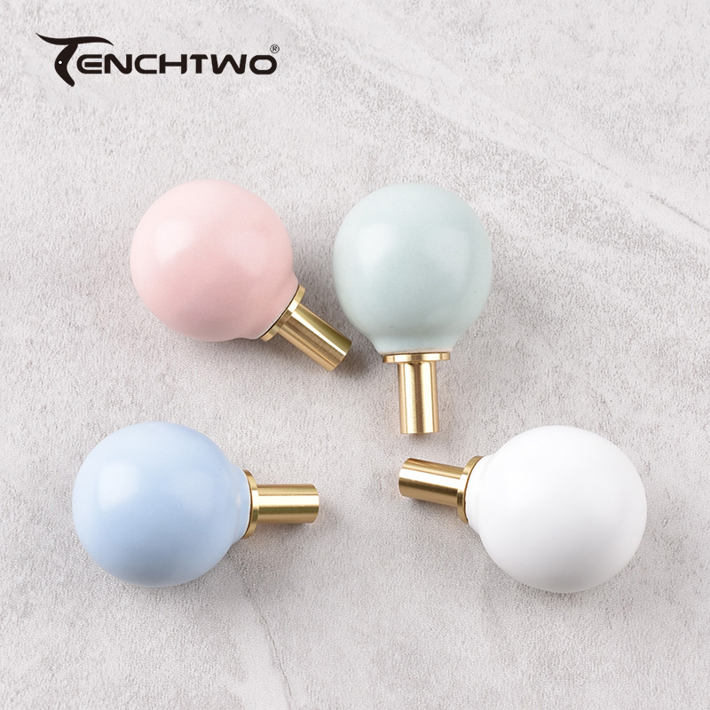 Round Ceramic Hook Clothes Han - Furniture Joint Hardware ulasan dan harga