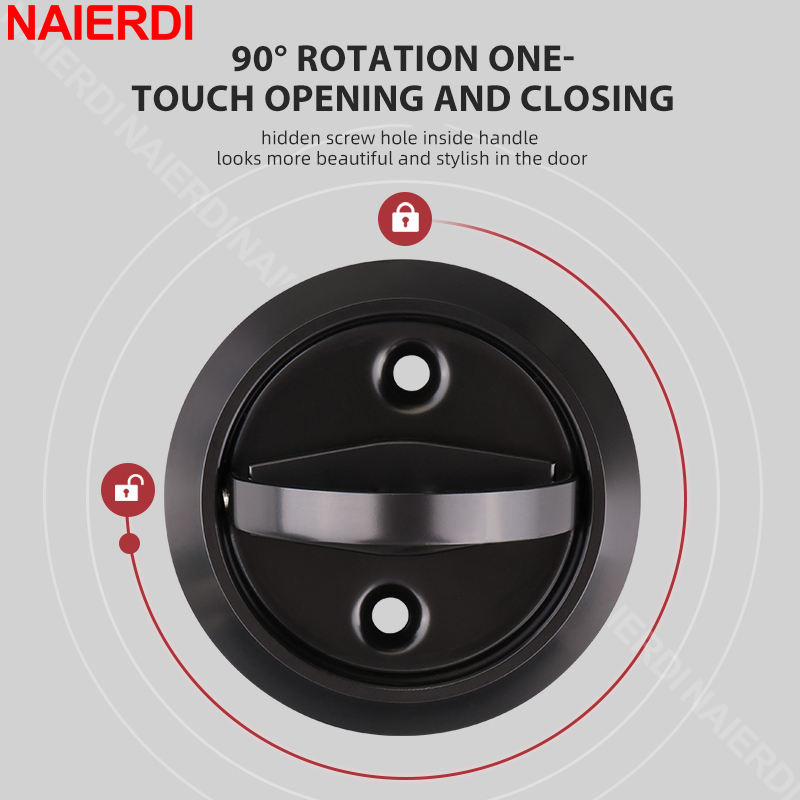 NAIERDI Round Recessed Door Lo - Furniture Sliding Door Hardware ulasan dan harga