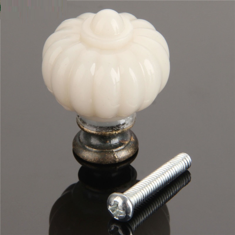 1Pc Acrylic Ivory White Pumpki - Furniture Hardware Handles ulasan dan harga