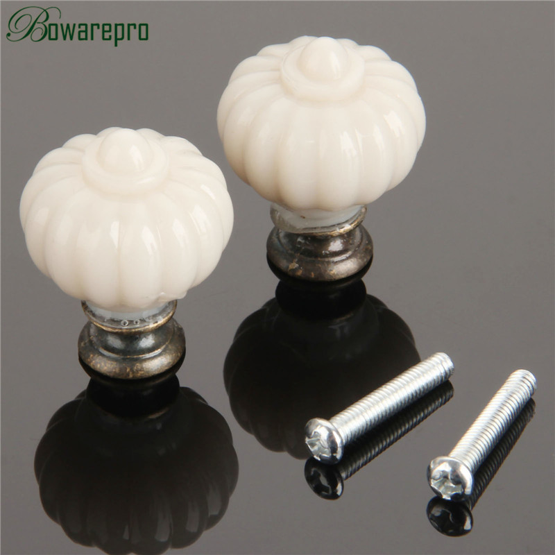 1Pc Acrylic Ivory White Pumpki - Furniture Hardware Handles ulasan dan harga