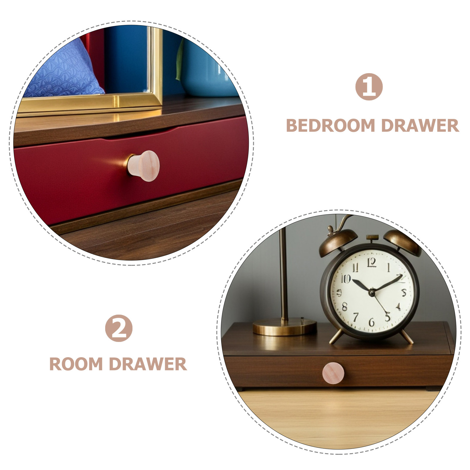 20Pcs Solid Wood Cabinet Knobs - Furniture Hardware Handles ulasan dan harga