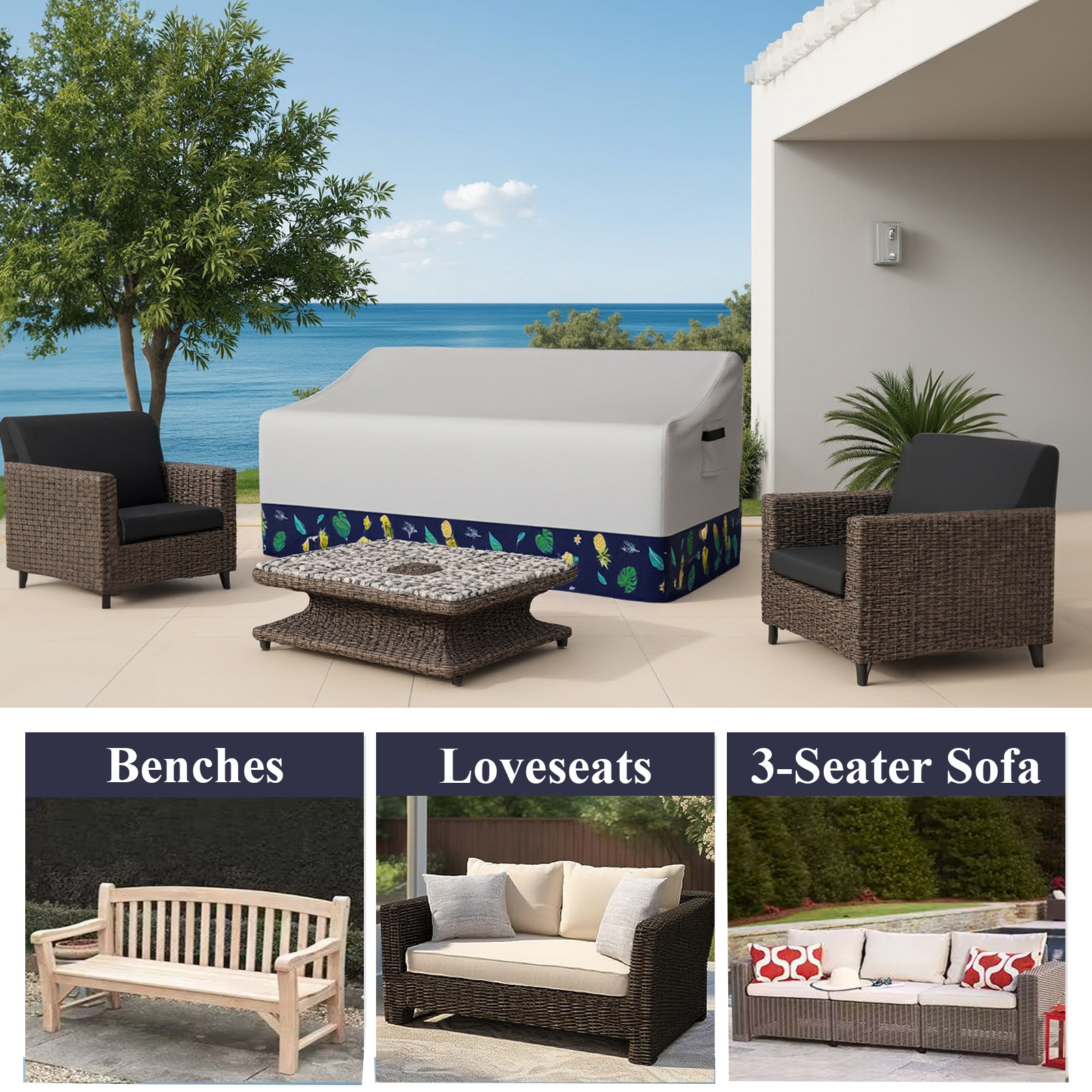Outdoor Sofa Cover Waterproof  - Furniture Joint Hardware ulasan dan harga